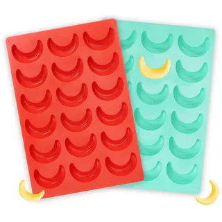 2 Stück Vanillekipferl Backform Silikon, Vanille Kipferl Form, Vanillekipferl Ausstecher, Silikon Blech Stollenbackform für Weihnachten Backen Plätzchen, Keksbacken, Schokolade und Pralinen