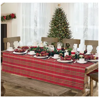 Elrene Home Fashions Tischdecke, schimmernd, kariert, 152,4 x 304,8 cm, Rot