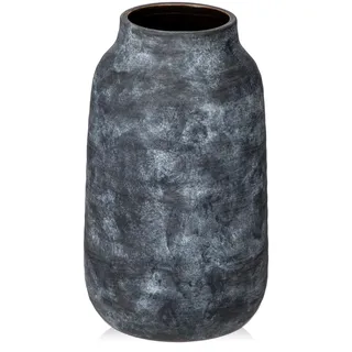 Dekovase Blumenvase aus Keramik Rund Tischvase im Antik Shabby Chic Look Vasen für Blumengesteck, H x Ø: 28 x 15 cm