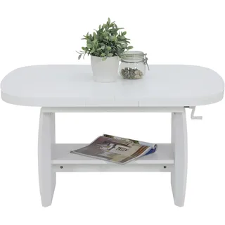 Hela Couchtisch Höhenverstellbar und ausziehbar weiß