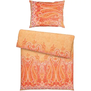 Bassetti Bettwäsche , Orange , Textil , Paisley , 140x200 cm , Textiles Vertrauen - Oeko-Tex® , 100% feinster Baumwollsatin mit Seiden-Finish , Heimtextilien, Bettwäsche & Leintücher, Bettwäsche, Satin-Bettwäsche