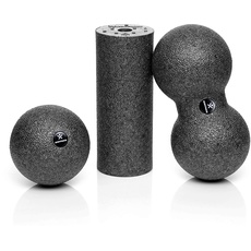 BODYMATE Faszien Mini-Set Carbon-Grey - Mini-Faszien-Rolle L15xD6cm, Ball D8cm und Duo-Ball D8cm im Set