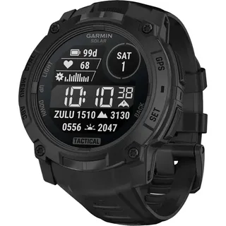 Garmin Instinct 3 Tactical Solar BT 50 mm Kunststoffgehäuse schwarz Silikonarmband schwarz M