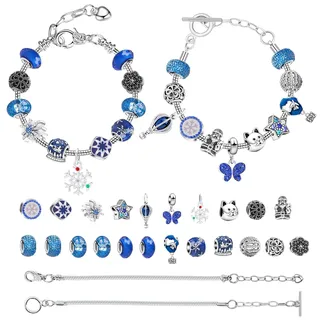 JIDAYOEU Adventskalender 2026 Frauen Schmuck, 24 Füllung Adventskalender Schmuck Basteln Mädchen Charm Armband Kit Weihnachten Geschenke, Weihnachtskalender Geschenk für Mädchen Kinder Teenager