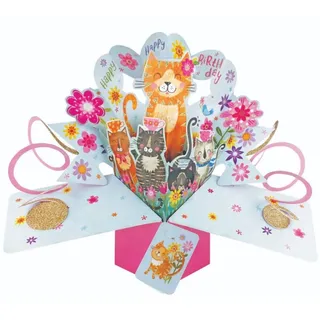Second Nature Pop Ups Grußkarte PopUp Happy Birthday Katzen