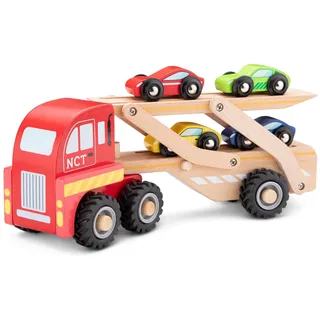 woet New Classic Toys Autotransporter inklusive 4 Fahrzeugen