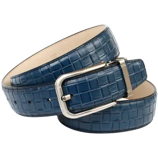 Anthoni Crown Ledergürtel ANTHONI CROWN, Damen, Gr. 90, blau, Leder, Flechtoptik, Gürtel Ledergürtel, Hochwertige Flechtprägung in trendigem Blauton
