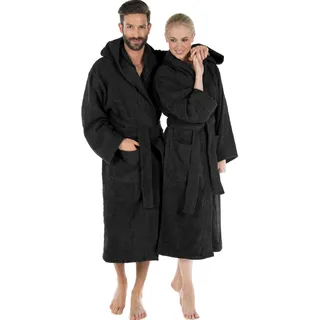 CELINATEX Bademantel Schwarz S
