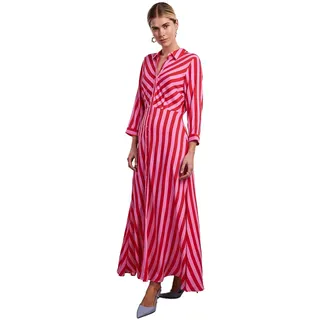 Yas Savanna Langarmkleid - Cyclamen / Stripes Bittersweet - S. Noos Kleid, Cyclamen/Stripes:bittersweet, S EU