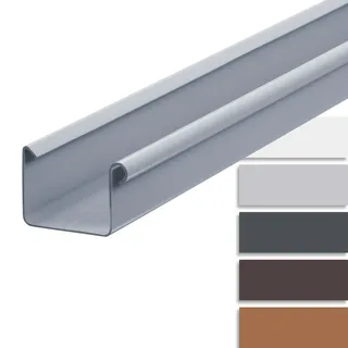 INEFA Kastenrinne 200cm, NW68 / 68mm Grau Kunststoff | PVC Regenrinne für Pavillon, Carport & Gartenhaus, Dachrinne eckig, Plastikdachrinnen, Kastendachrinne
