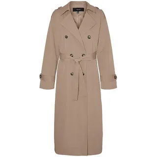 Vero Moda Chloe Long Trenchcoat - Silver Mink - XS