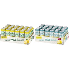 VELTINS Fassbrause Zitrone Alkoholfrei, EINWEG (24 x 0.5 l Dose) & VELTINS Fassbrause Bitter Lemon Alkoholfrei, EINWEG (24 x 0.5 l Dose)