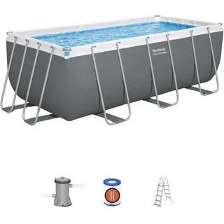 BESTWAY Aufstellpool-Set (Rohrkonstruktion) – Steel Pro Max – 422 x 201 x 122 cm – Rechteckig