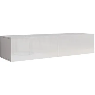 Mirjan24 Tv-Lowboard Vigo 140 , Weiß, Weiß Hochglanz , Holzwerkstoff , Rechteckig , 140x30x40 cm , Wohnzimmer, TV Möbel, Lowboards, Lowboards stehend