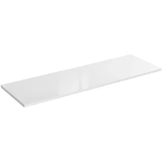 Badezimmer-Waschtischplatte 140 cm, weiß glänzend, MDF, für Aufsatzwaschbecken - Weiß