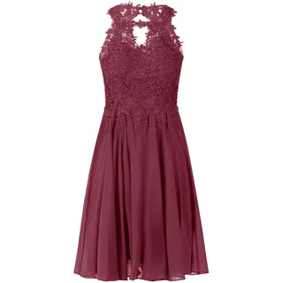 APART Fashion Damen Spitze Cocktailkleid, ärmelloses Partykleid, knielanges Chiffonkleid, Rückenausschnitt, bequemes Abendkleid, Elegantes Hochzeitskleid & Sommerpartykleid