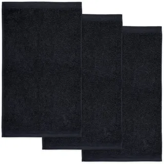 Möve Superwuschel Gästetuch 30 x 50 cm aus 100% Baumwolle, Black 3er Set