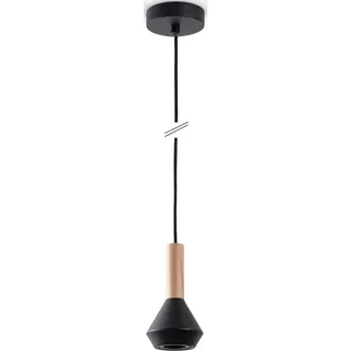 Paco Home Pendelleuchte »MORA«, Leuchtmittel GU10   ohne Leuchtmittel, Wohnzimmer Esszimmer Klein Modern Holz Metall GU10 Küchenlampe, schwarz