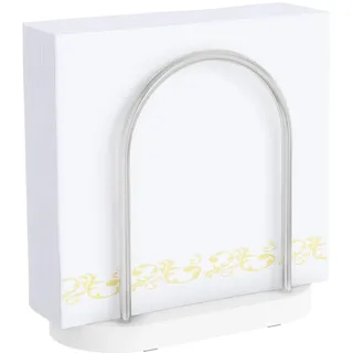 STWWO Serviettenhalter Gebogen Tisch Serviettenspender Stehend, Weiß Holz | Serviettenständer Modern Papier Servietten Halterung Napkin Holder für Tisch Küchen Esszimmer, Upgrade 14cm