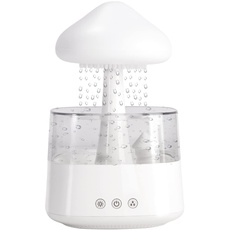 MIFXIN Raining Cloud Nachtlicht Aromatherapie ätherisches Öl Diffusor mit 7 Farben LED-Lichtern Mikro-Luftbefeuchter Schreibtisch Brunnen Nachttisch Entspannung Stimmung Wassertropfen Sound (weiß)