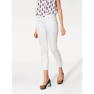 7/8-Jeans HEINE, Damen, Gr. 38, Normalgrößen, weiß, 98% Baumwolle, 2% Elasthan, Miedereinsatz:15% Elasthan, 85% Polyamid, unifarben, 7/8-Länge, Jeans 7/8-Jeans