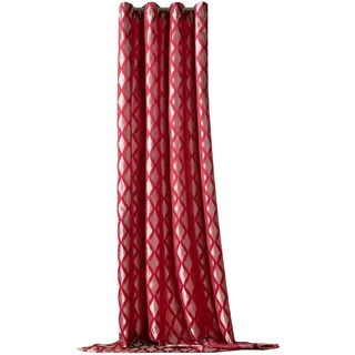 WECKBRODT Raute Ösen 140 x 245 cm Rot/Silber