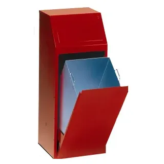 VAR Wertstoffsammler Model P 80, mit praktischer Klapptür und Inneneinsatz, Farbe: rot