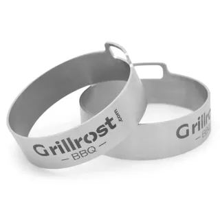 Grillrost.com Das Original Feuerplatte 2 Stück Edelstahl Silber/Weiß