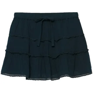 Superdry Sommerrock "CHEESECLOTH TIERED MINI SKIRT" aus Baumwolle, Regular Fit, mit Gummizug, unifarbene Optik, eclipse navy