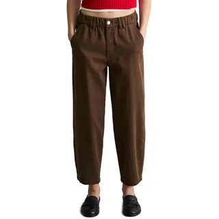 7/8-Hose MARC O'POLO DENIM, Damen, Gr. L, N-Gr, braun, Web, Obermaterial: 81% Baumwolle, 18% Lyocell, 1% Elasthan, unifarben, relaxed fit 7/8-Länge, Hosen 7/8-Hose, Relaxed Shape, elastischer Bund