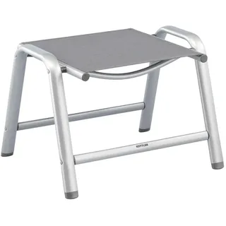 Kettler Gartenhocker , Anthrazit, Silberfarben , Metall, Textil , rechteckig , 51x43x61 cm , Gartenmöbel, Gartensessel, Gartenhocker
