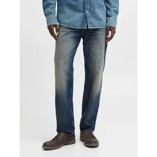Loose-fit-Jeans JACK & JONES "JJICHRIS JJORIGINAL SBD 921 SN", Herren, Gr. 31, Länge 34, blau (blau, denim), Denim/Jeans, Obermaterial: 100% Baumwolle, leichte Abriebeffekte, loose fit lang, Jeans Loose-fit-Jeans, Baumwolle, loose fit