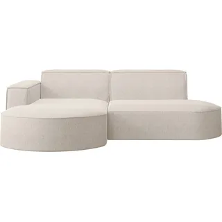 Kaiser Möbel Ecksofa, Sofa L form, Couch L form MODENA L STUDIO stoff Neve Ecru Links