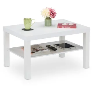 Relaxdays Couchtisch Weiß MDF 73 x 45 x 55 cm
