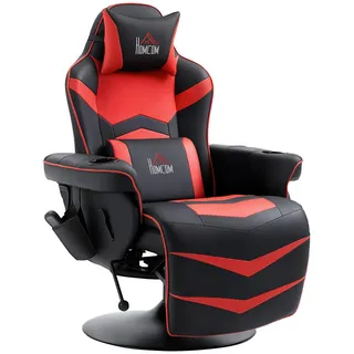 Homcom Relaxsessel mit Massagefunktion, Elektrisch Fernsehsessel mit Liegefunktion , Rot , Metall , Füllung: Schaumstoff,Schaumstoff , 80x111.5x78 cm , Wohnzimmer, Sessel, Massagesessel