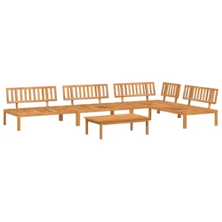 vidaXL 5-tlg. Garten-Sofagarnitur aus Paletten Massivholz Akazie - Braun