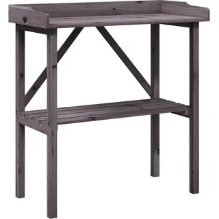 vidaXL Pflanztisch mit Ablage Grau 78x38x82,5 cm Massivholz Tanne - Grau