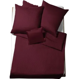 FLEURESSE Linz gestreift Baumwolle Rot 135 x 200 cm + 2 x 80 x 80 cm