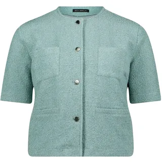 Sweatshirt BETTY BARCLAY "Sweatjacke langarm", Damen, Gr. 42, grün (aquifer), Obermaterial: 50% Polyester PES. 33% Baumwolle CO. 15% Viskose CV. 2% Elasthan EL., Sweatshirts Sweatshirt