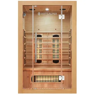 Artsauna Infrarotkabine Kiruna 120 mit Dual Technologie & Hemlockholz , Naturfarben , Holz , 120x190x105 cm , Freizeit & Co, Wellness & Gesundheit, Infrarotkabinen