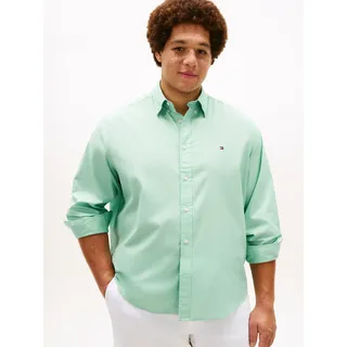 Langarmhemd "BT-FLEX POPLIN SOLID", Herren, Gr. 4XL, N-Gr, crushed mint, Web, Obermaterial: 100% Baumwolle, TOMMY HILFIGER BIG & TALL, klassisch normal, Rundhals, eingesetzt,Ärmel mit Ärmelschlitz Manschette mit Knöpfen, Hemden Langarmhemd, Große Größen, regular fit