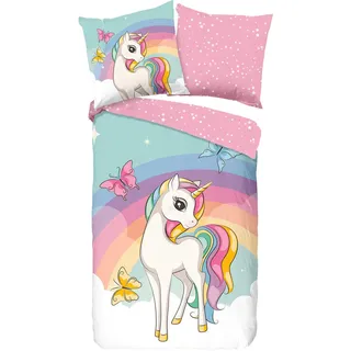 Muller Textiles Dash Einhorn Mehrfarbig 135 x 200 cm + 80 x 80 cm