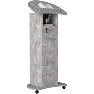 VCM "Holz Stehpult Rednerpult Stehtisch Rollen Redola T", 1 Stk. tlg., beton, grau
