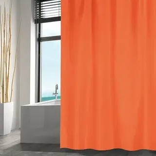 MSV Duschvorhang, Polyester, 180 x 200 cm, Orange