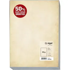 SIGEL DP983 Motiv-Papier Vintage, DIN A4, 50 Blatt + 25 Blatt gratis, Briefpapier, 90 g, aus nachhaltigem Papier