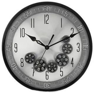 SUNAY Wanduhr 35,0 cm schwarz/silber