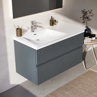 Ideal Standard Waschtischunterschrank 2 Auszüge 100 x 50,5 x 55 cm Aschblau matt E3445UQ