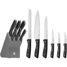 Bild Messerblock mit Messerset 7-teilig, Küchenmesser Set mit Messerhalter, 6 Messer, Holz-Block lackiert, Spezialklingenstahl