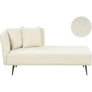 Beliani Chaiselongue Bouclé 2-Sitzer Cremeweiß