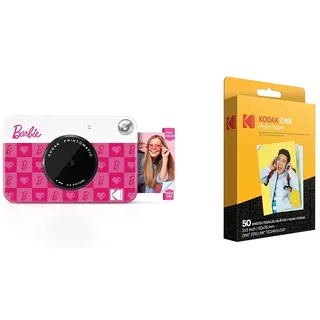 Barbie x Kodak Printomatic Vollfarb-Sofortdruck-Digitalkamera + KODAK 2"x3" Premium-Fotopapier (50 Blatt)